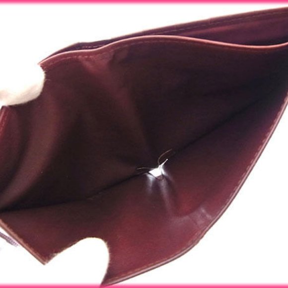 Cartier Wallet Purse Bifold Mastline Red Gold Woman Authentic Used - Picture 4 of 5